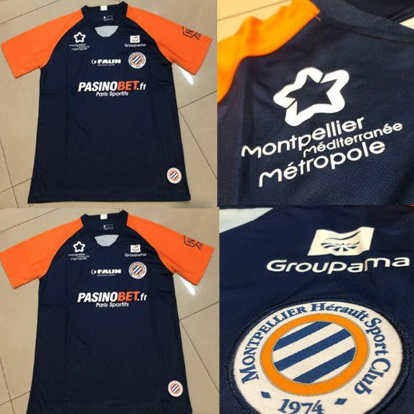 

New2019 montpellier occer jer ey herault home away 2020 montpellier maillot de foot avanier lecomte laborde delort football hirt, Black;yellow