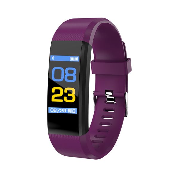 

bluetooth smart bracelet sport pedometer ip67 waterproof fashion color screen smart watch with blood pressure heart rate 5 colors
