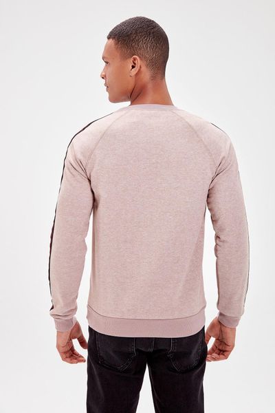 

trendyol mink men long sleeve cycling collar stripe new sweatshirt tmnaw20sw0088, Black