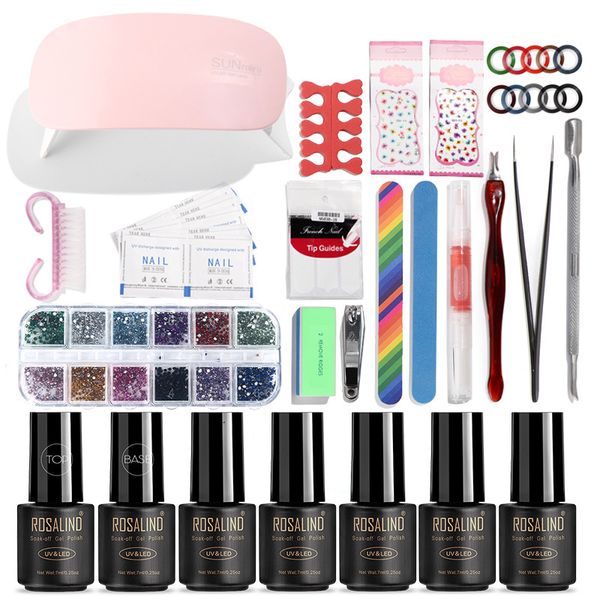 

nail art kits 39 pcs gel set lamp kit tools polish glue potherapy machine with beginners