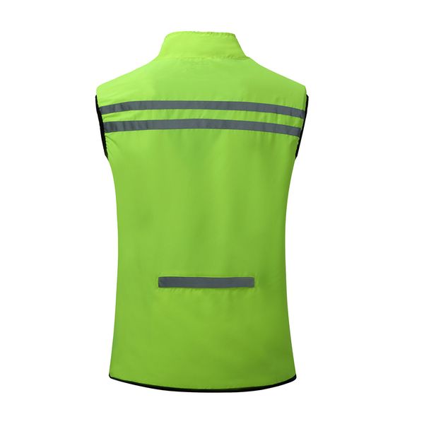 

outdoor safety running cycling windproof reflective vest, Black
