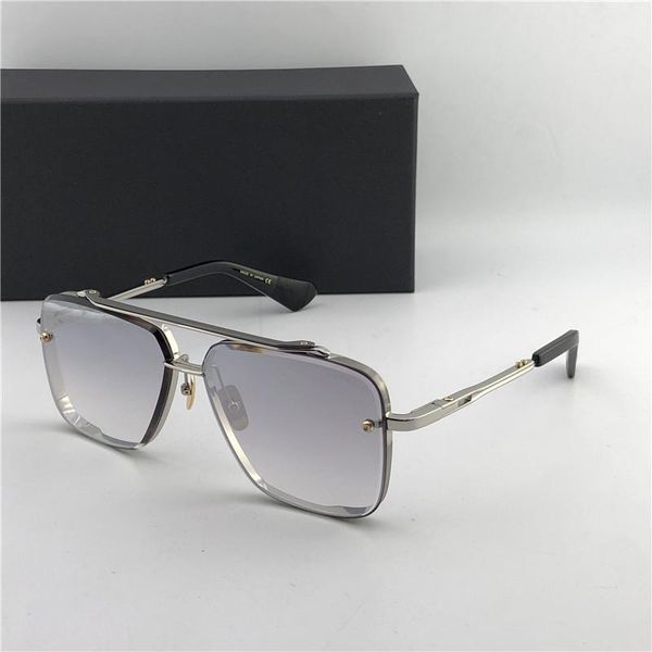 

wholesale-matte black 121 square sunglasses brown gradient lenses sun men designer sunglasses new with box, White;black