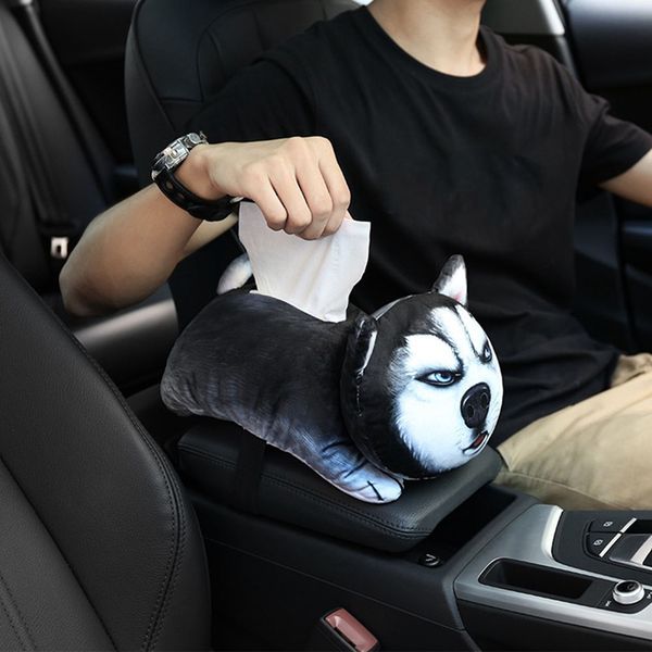 

cute pet cartoon car armrest box universal car seat back tissue box interior accessories