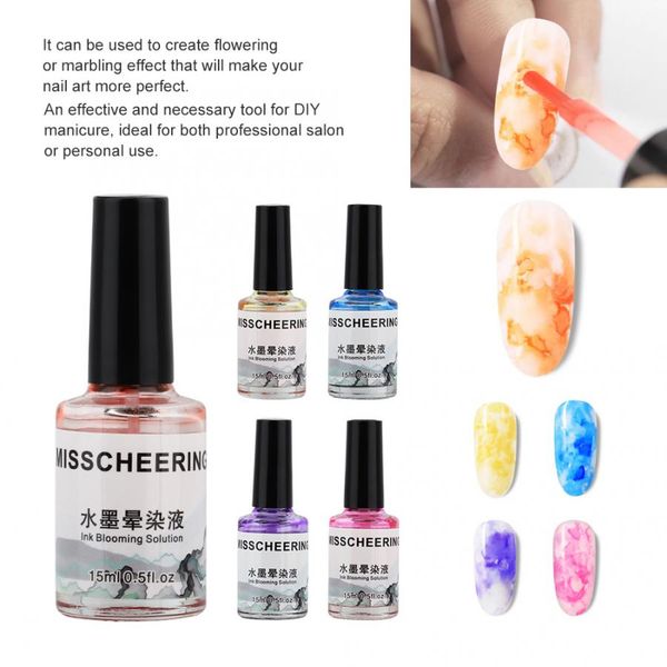 

15ml watercolor ink nail polish painting gel polish marble gradient diy glue lacquer decor manicure nail art tools