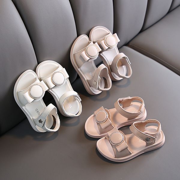 

летние девушки повседневные сандалии из натуральной кожи принцесса мягкое дно пляжная обувь детская обувь малыш девушка сандалии t200427, Black;red