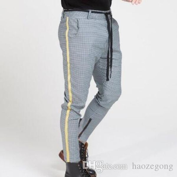 

new designer mens slim fit sweatpants striped track pants color block patchwork jogging pant sports hip hop trousers casual pants