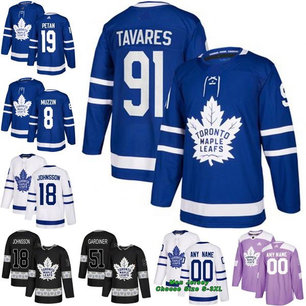 

8 Jake Muzzin 2018 Hockey Fights Cancer Toronto Maple Leafs 51 Jake Gardiner 18 Andreas Johnsson 19 Nic Petan 91 John Tavares Jerseys