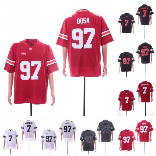 

NCAA College Ohio State Buckeyes 7 Dwayne Haskins Jr. Jersey 97 Nick Bosa College Black White Red Football Jerseys Stitched