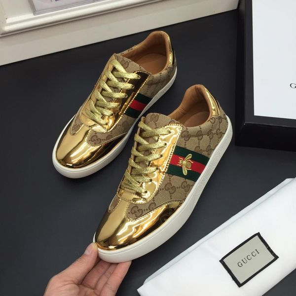 

2020 latest golden leather casual shoes men's casual shoes fashion trend comfortable shoe size 38-44 type 39745400579a