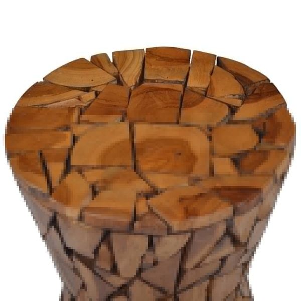 

brown mosaic stool in solid teak wood patio benches