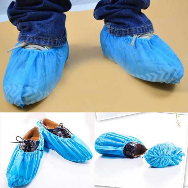

2020 disposable plastic thick outdoor rainy day carpet cleaning shoe cover blue waterproof shoe covers coveraw5, White;pink