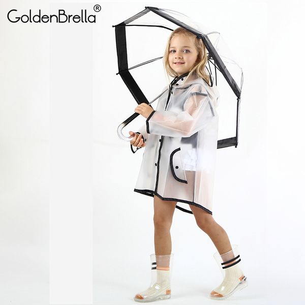 

2018 transparent waterproof children's raincoat eva rain coat girls windproof poncho kindergarten kids baby rainwear rainsuit