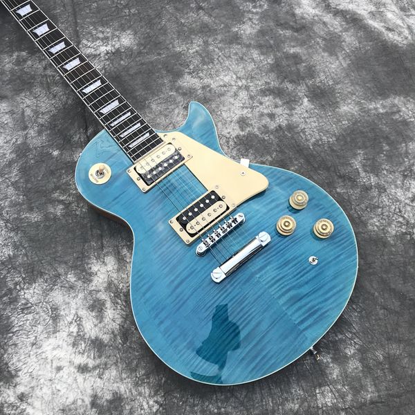 

wholesale blue electric guitar with natural back,rosewood fingerboard ,open pickups,chrome hardwares,can be customzied