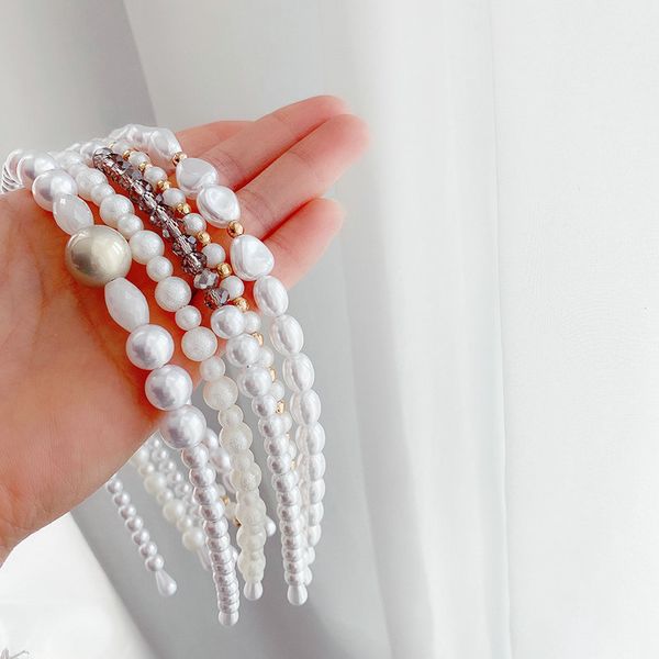 

triple black pearl hairpin hair style with hairband bridal pearl hairband fancy hair bands for babies hairclippers2010 rzmoi, Black;brown