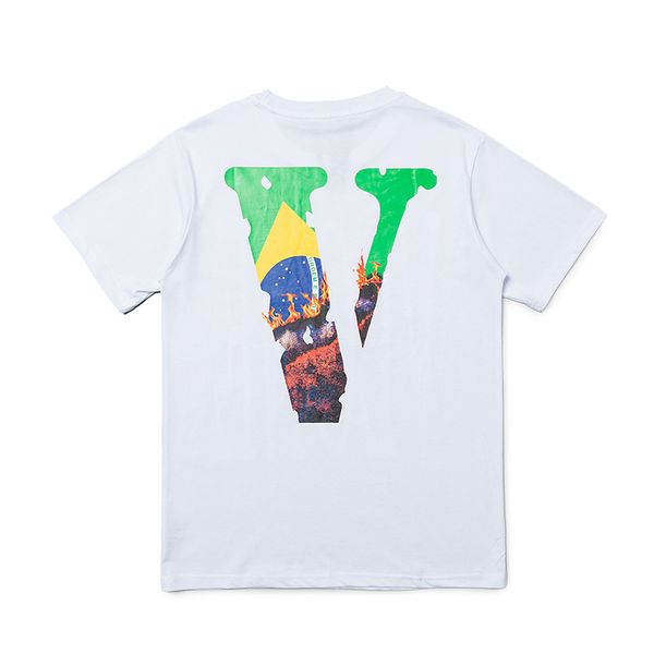

2020 ss vlone-brand new mens designer t shirt vlones мужчины женщины высокое качество цветы печати черный белый футболка хип-хоп тройники ра, White