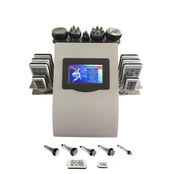 

portable 6in1 lipo laser cavitation+rf vacuum rf 40k cavitation vacuum lipolaser slimming body weight loss machine ups dhl fedex, Black