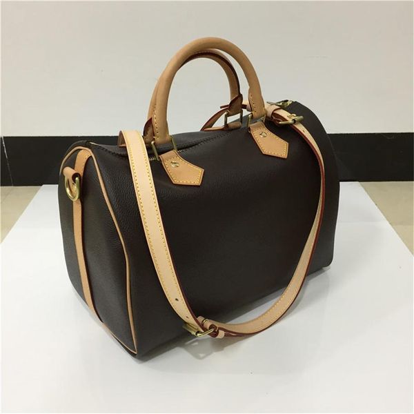 

hip new fashion women's handbag speedy bag 16/20/25/ 30/35cm bronze hardware oxidation discoloration cowhide