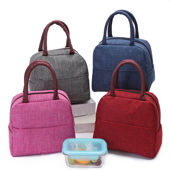 

унисекс открытый сумки обед оксфорд женщины дети мужчины cooler tote lunch box сумка на молнии для пикника изолированные термические сумки, Blue;pink