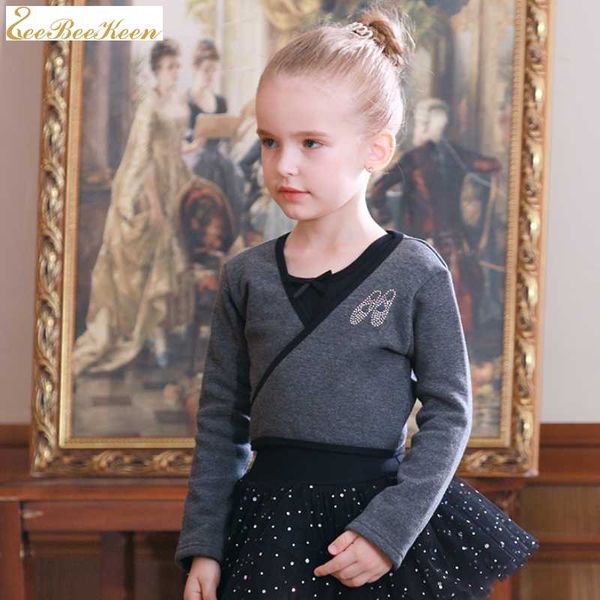 

girl practice plus velvet jacket ballet leotrad kid autumn winter small shawl children dance wear outside long-sleeved top, Black;red