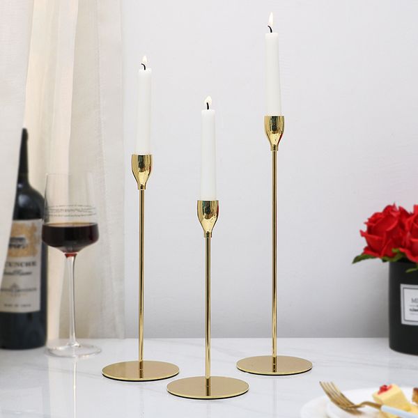 

1pcs luxury gold metal wedding candle holders home decoration living room decor party table candlestick