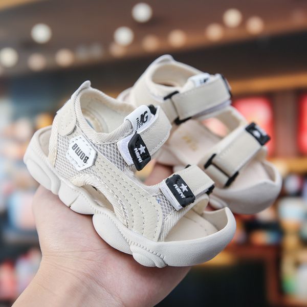 

children's sandals baotou men's and women's new summer soft bottom walking shoes antiskid beach shoes (children's shoes, Black;red