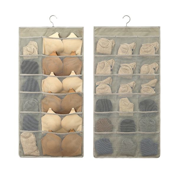 

wardrobe hanging bag double-sided used bras socks clothing storage hanging organizer bags for home storage