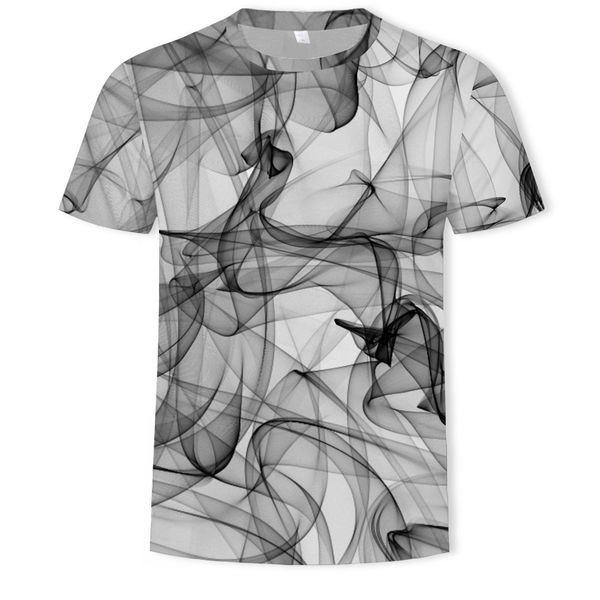 

mens designer smoke digital printing round collar short sleeve t-shirt, White;black
