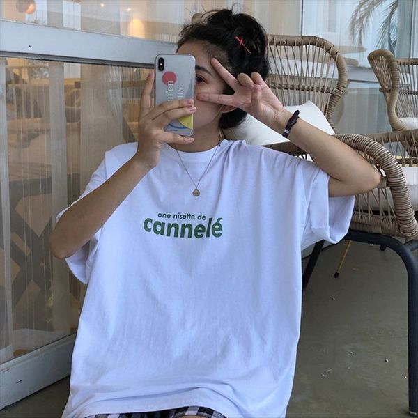 

casual short-sleeved t-shirt women's 2020 white student couple clothes fashion casual short-sleeved t-shirt women's 2020 white stu