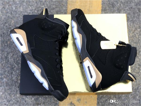 

authentic air 6 dmp retro black metallic gold pack 23 basketball shoes man 4957jordan suede 23s sneakers ct4954-007 with original box