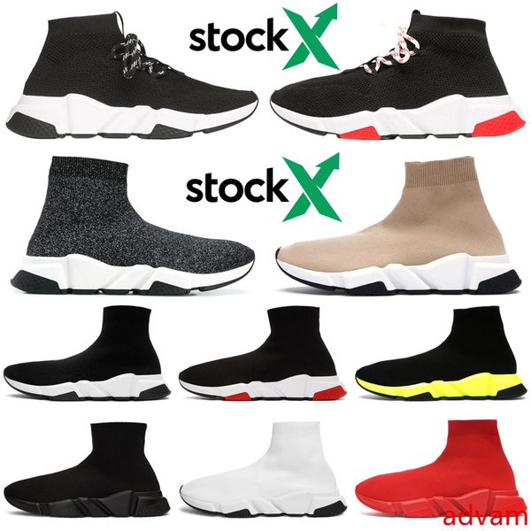 

stock x luxury designer men women casual sock shoes speed trainer triple black fashion socks platform brand mens womens trainers sneakers