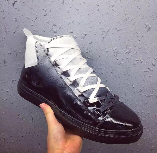 

with box] luxury arena sneaker shoes fashion kanye west gradient leather men's casual trainers party dress shoes outdoor hombre 38-46, Black