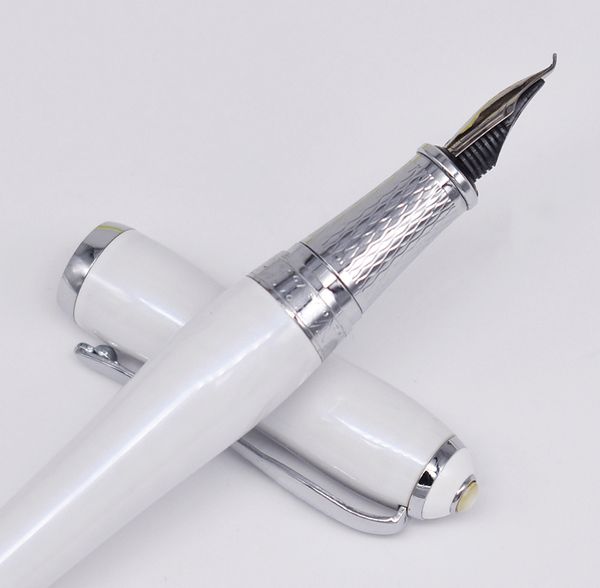 

duke elegant calligraphy fude nib fountain pen medium classic writing gift pen , white color business office home supplies