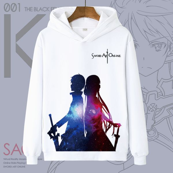 

anime sword art online hoodie sweatshirt jacket for men pullovers clothing winter, Black