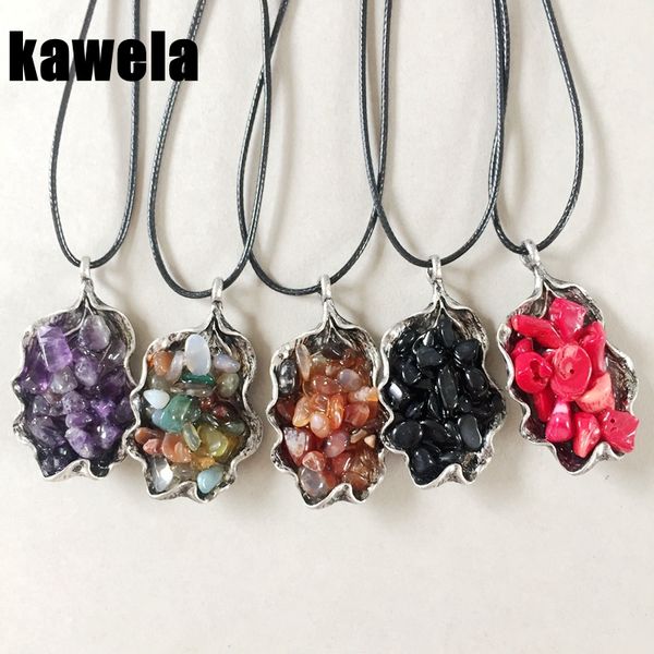

new design natural stone long pendant necklace, Silver