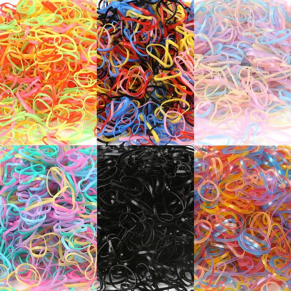 

1000pcs/bag candy color hair rope new child baby tpu hair holders rubber bands elastics girl tie braids hair accessories, Slivery;white