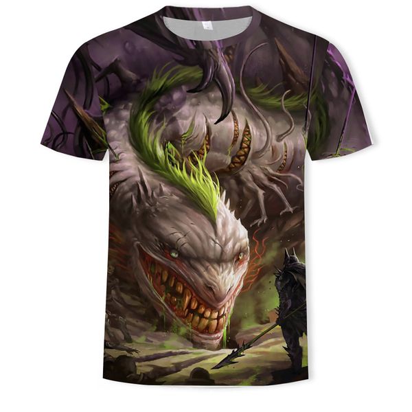

mens designer jurassic dinosaur digital printing short-sleeved t-shirt street style round collar base, White;black