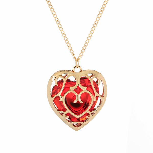 

the legend of zelda] classic japan charm heart jewel necklace necklace zelda crystal charms men women gift, Silver