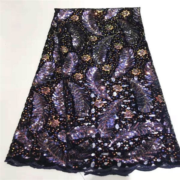 

french wedding lace fabric with seqins hgih quality african lace material embroidery poyester lace for nigerian ni2205, Black;white