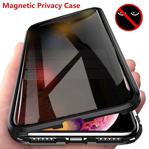 

magnetic privacy phone case for iphone 11 pro xr xs plus magnetic double max for iphone 7 8 6 6s glass cover