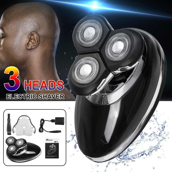 

new rechargeable electric shaver 3 floating heads razors hair clipper nose ear hair trimmer men facial cleaning brush