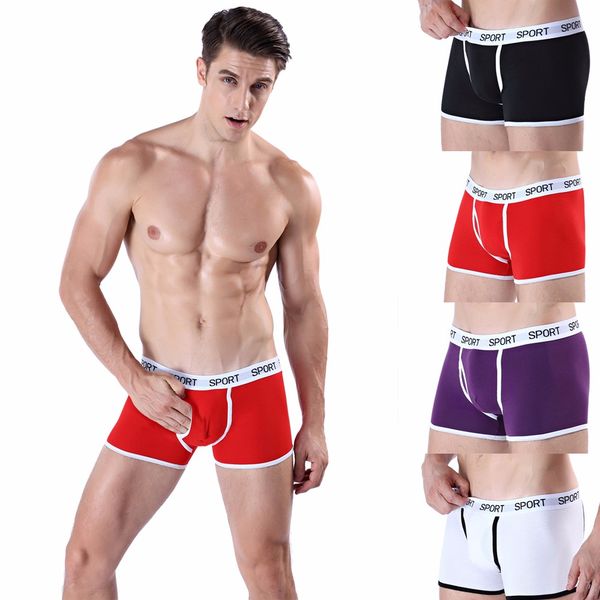 

fashion male men's underwear new letter printed low waist sport soft and comfortable stretch breathable fashion casual daily boxer, Black;white