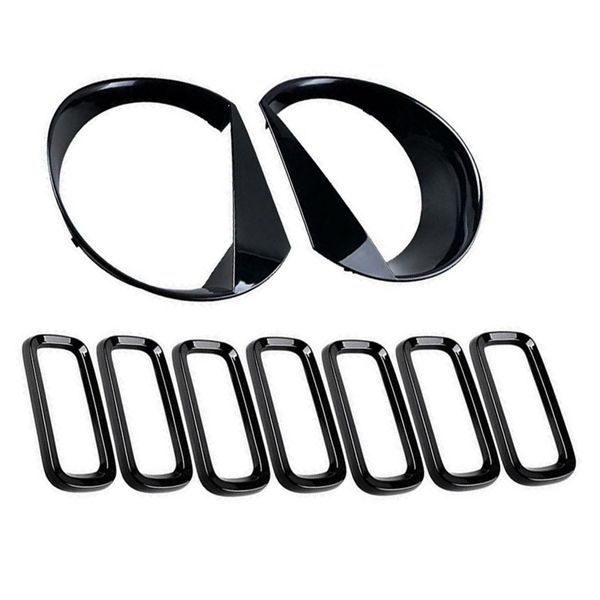 

front grill insert+angry eyes headlight bezel cover lamp circle for 2015-2018 renegade