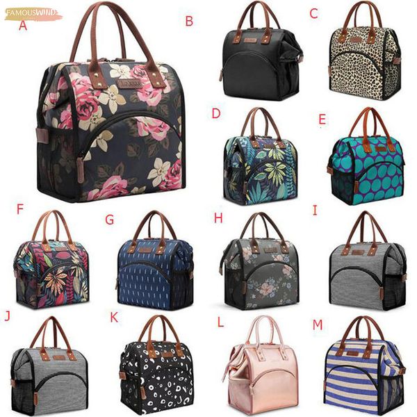 

portable lunch bag simple outdoor picnic canvas large capacity insulation handbag meal bag picnic cooler lancheiras l10