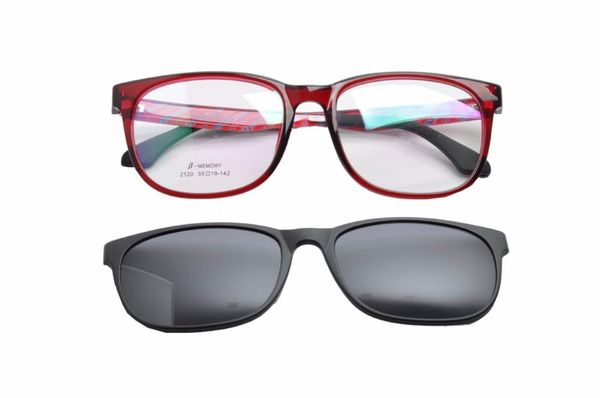 

ev glasses with magnetic clip on sunglasses polarized sunglasses myopia fashion driving glasses clip on dual purpose ev1405new, White;black