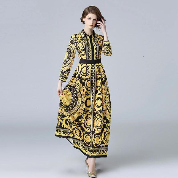 

designer dress womens clothing fashion runway dress womens long sleeve crystal floral elegant printed drop shipping, Black;gray