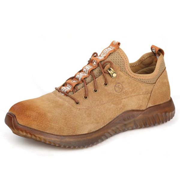 

british design men big size steel toe cap work safety shoes anti-pierce genuine leather security low boots man tooling shoe male, Black