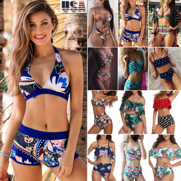 

bikini set women swimwear push-up bra shorts swimsuit beachwear bathing suit