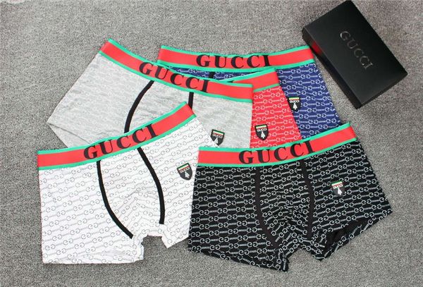 

gqtw2 wholesale brand men underwear boxers luxury underpants letter breathable soft short pant men boy design underpants 3 piece no box, Black;white
