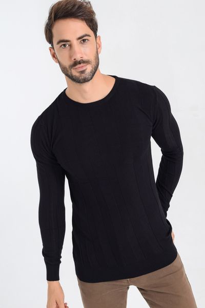 

heyss o-neck men 's sweater sweater, White;black