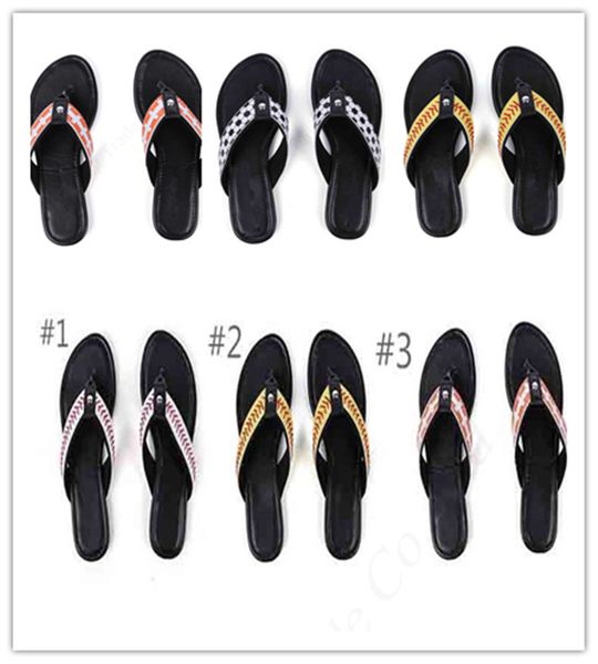 

2020 new baseball flip flop summer men's sandals brown softball white baseball stitching flip flop slippers men beach sports slippers e, Black;red